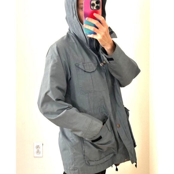 Vintage 60s/70s Zero King Slate Gray Hooded Rain Jacket Sz 10 - Picture 11 of 11